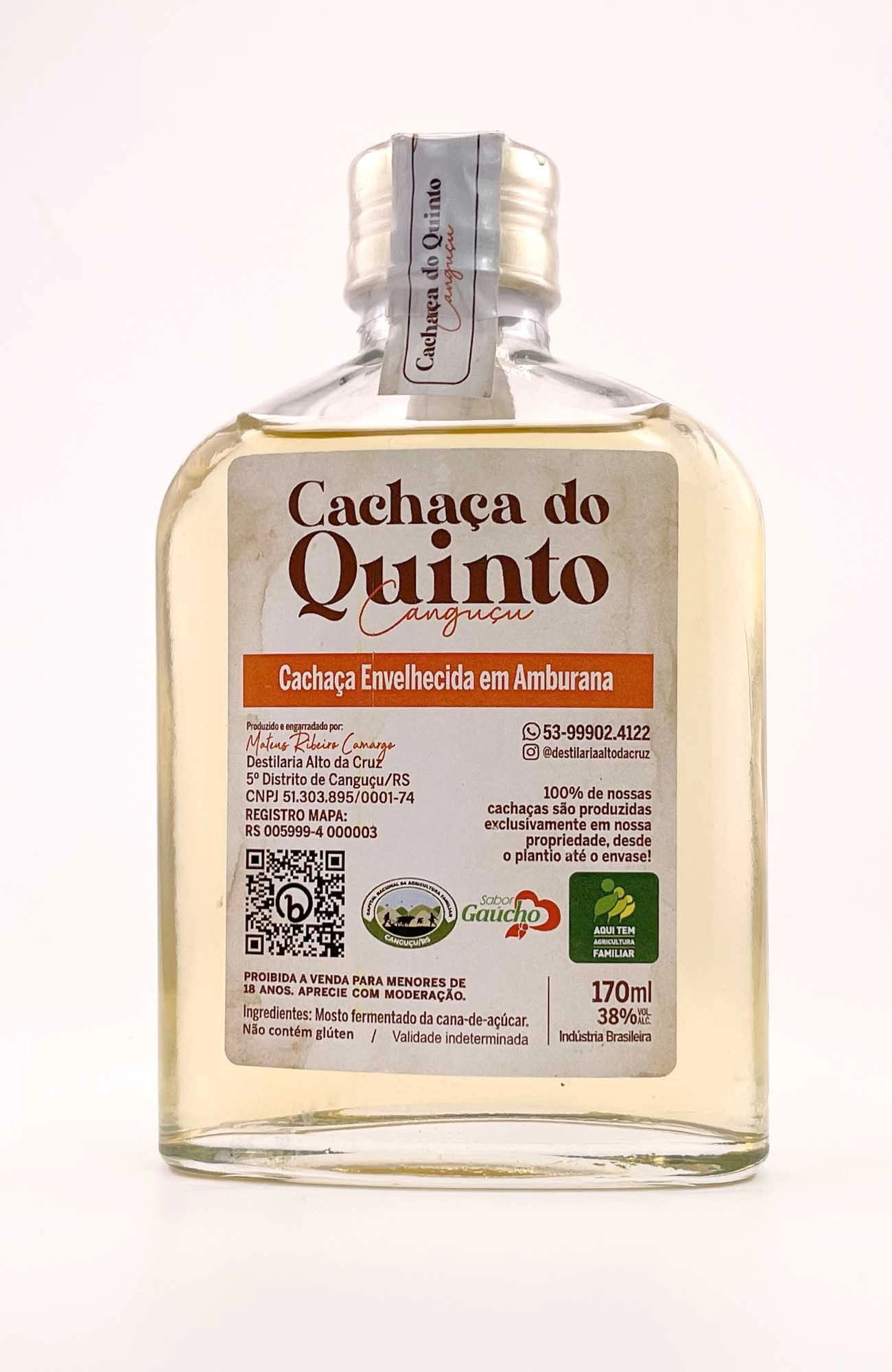 Cachaça do Quinto Envelhecida em Amburana 170ml
