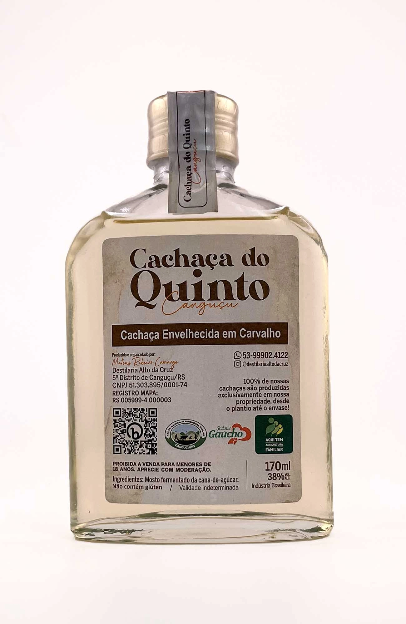 Cachaça do Quinto Envelhecida em Carvalho 170ml