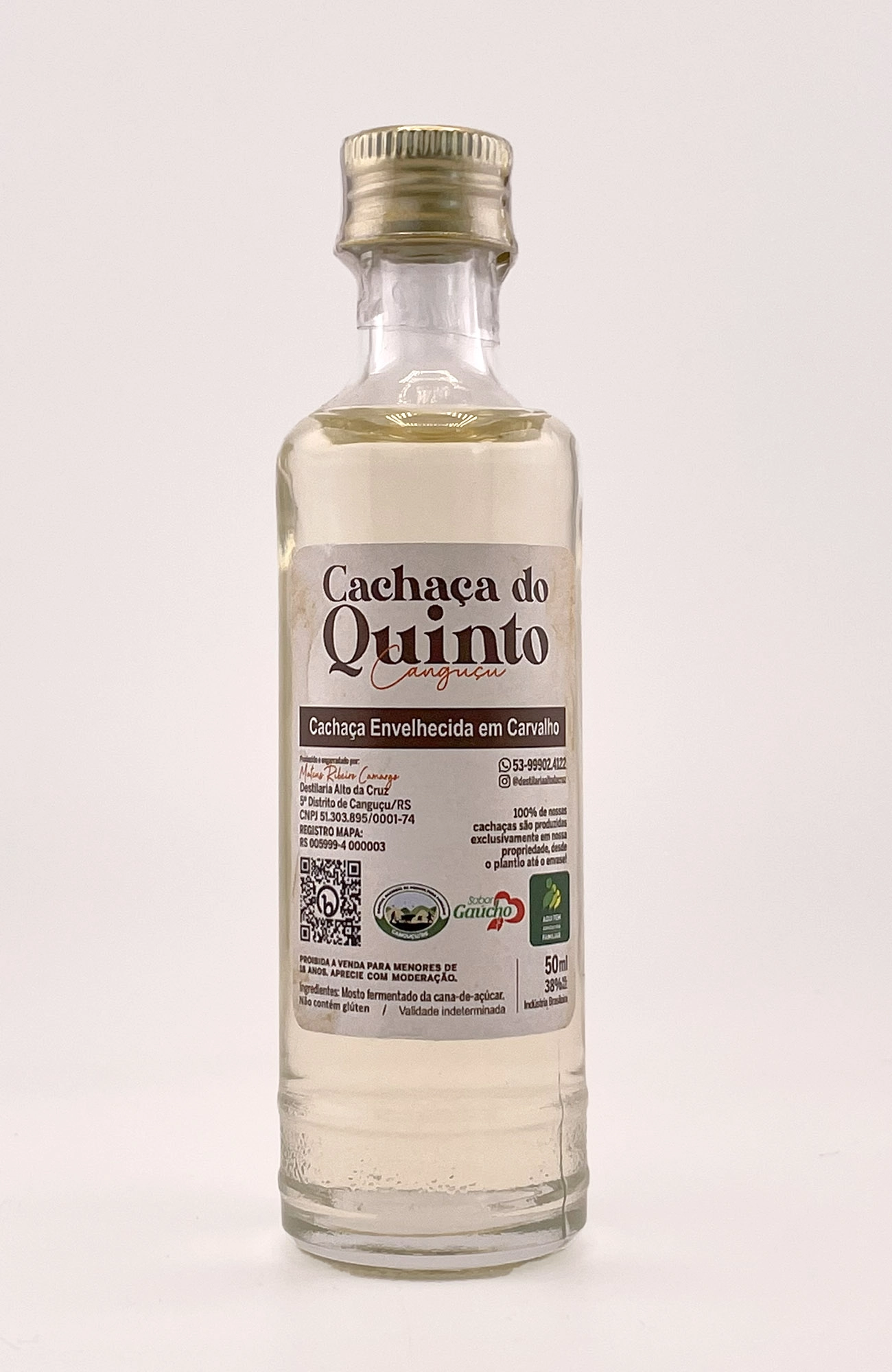 Cachaça do Quinto Envelhecida em Carvalho 50ml