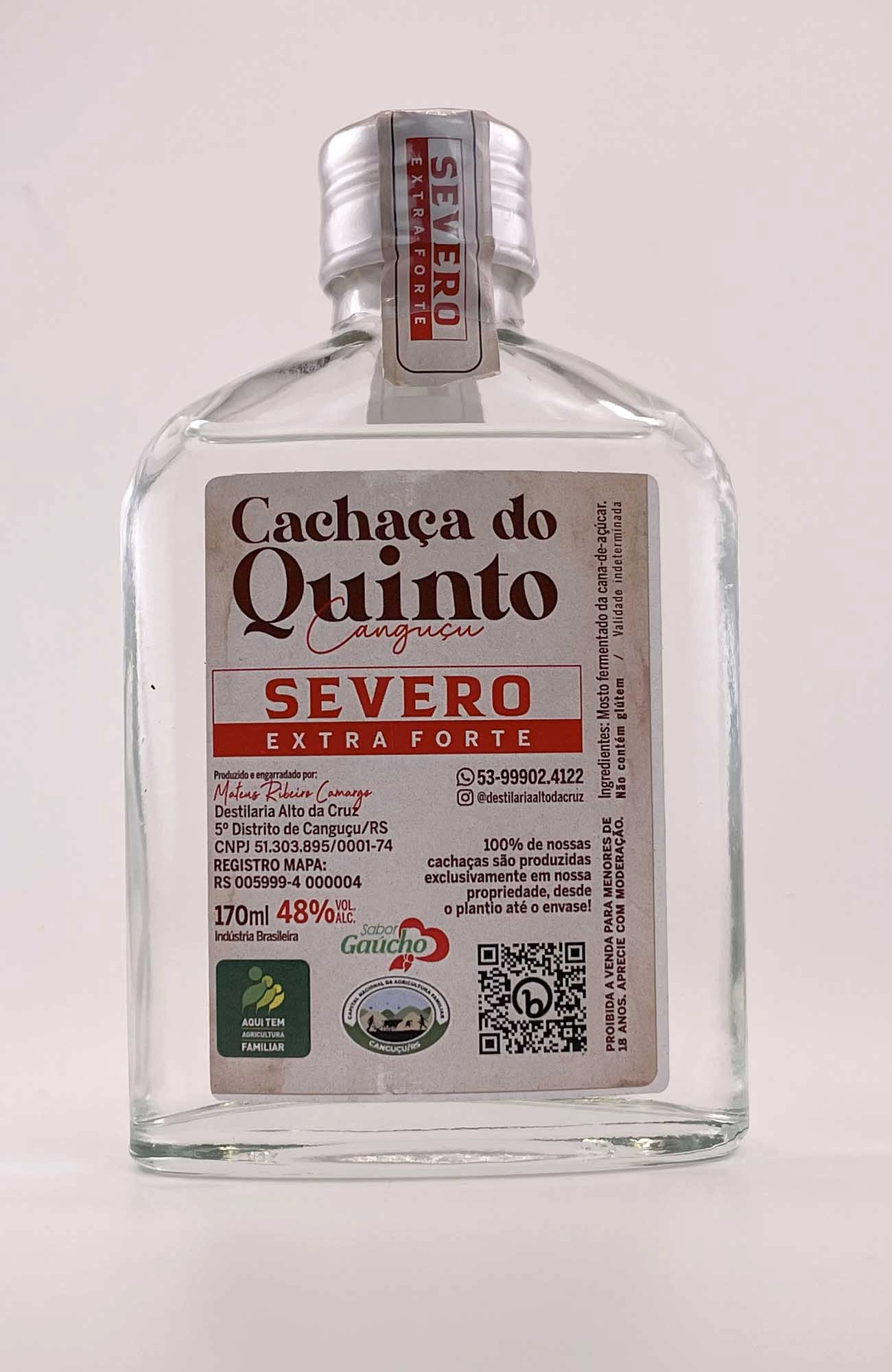 Cachaça do Quinto SEVERO EXTRA FORTE 170ml