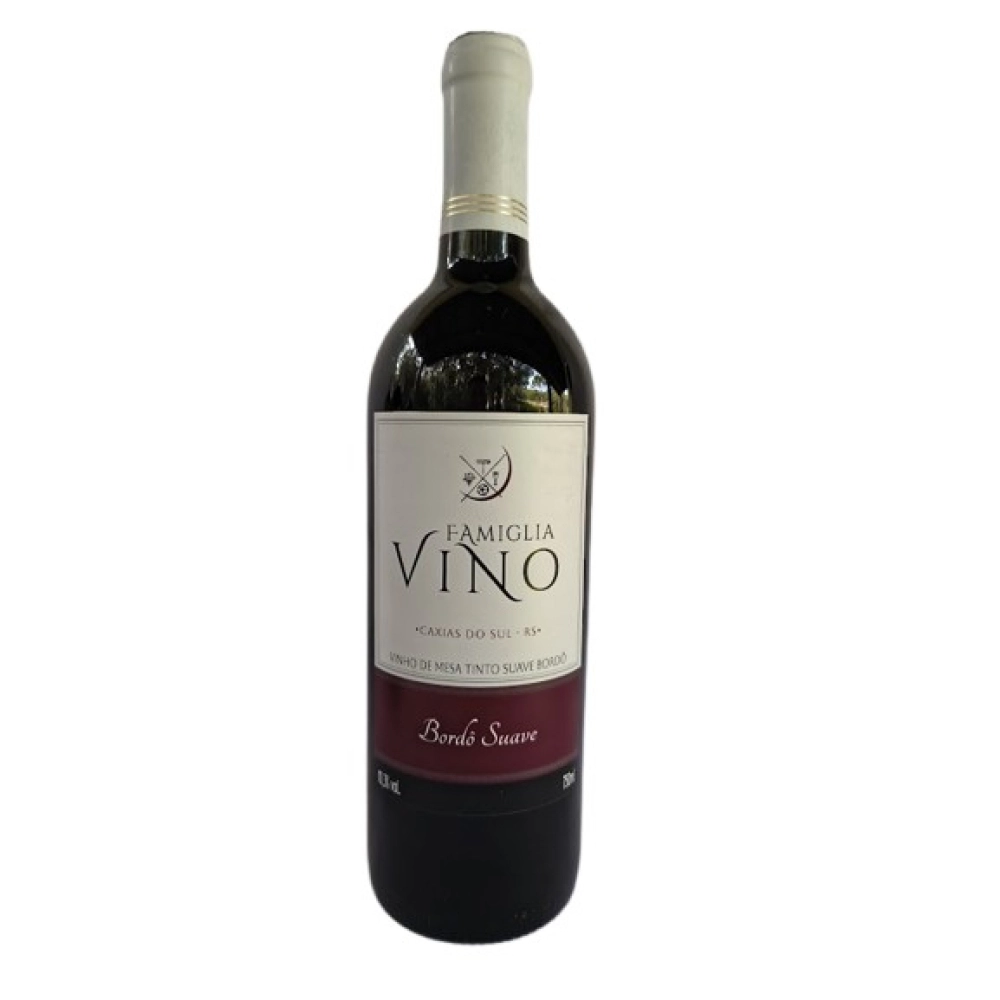Caixa com 2 garrafas de 750 ml Vinho Bordô Suave _ Famiglia Vino