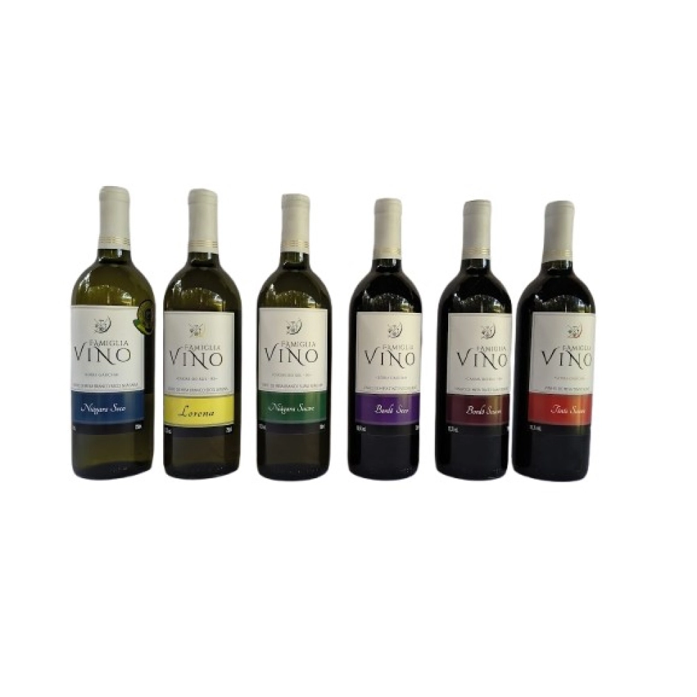 Combo degustação  com 6 garrafas de  750 ml _ Famiglia Vino