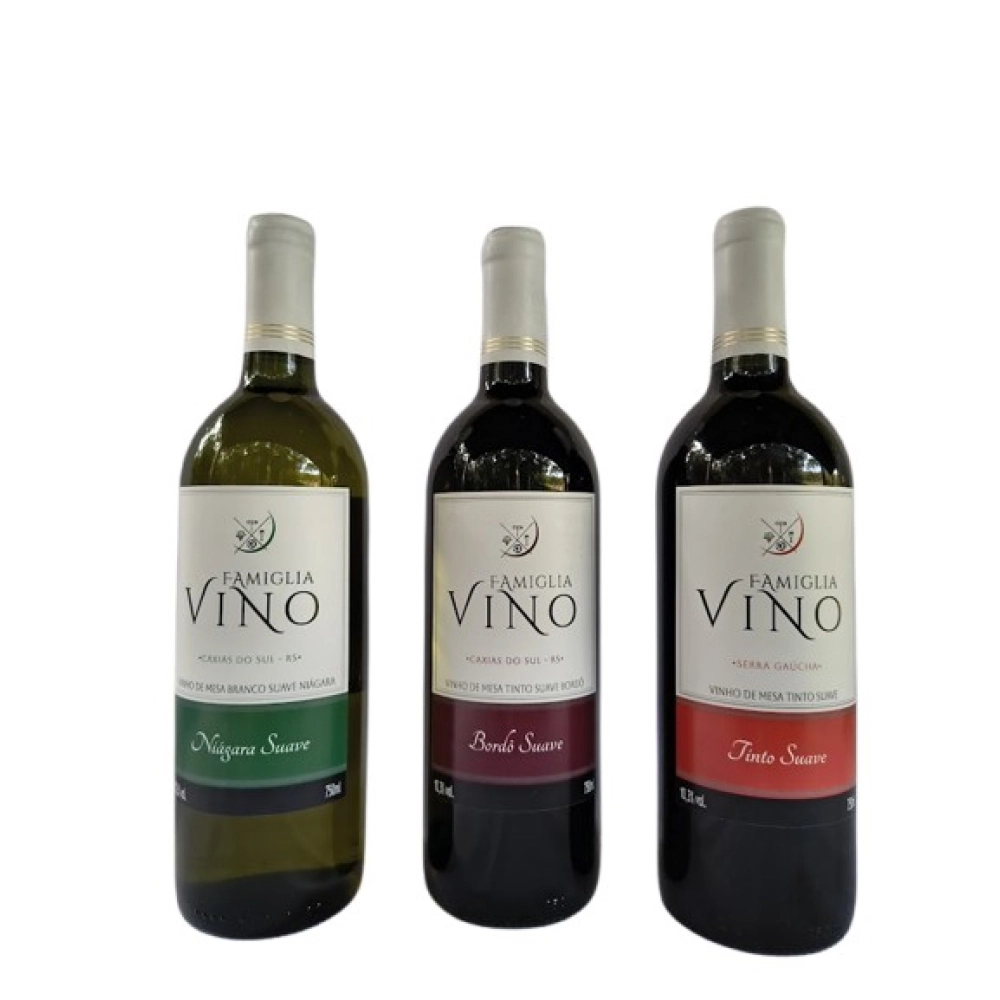 Combo Vinho Suave _ 3 garrafas de 750 ml _ Famiglia Vino