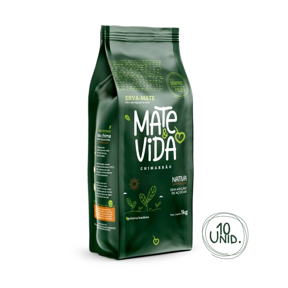 Erva-Mate Nativa embalagem laminada 1 Kg (Caixa com 10 unidades)