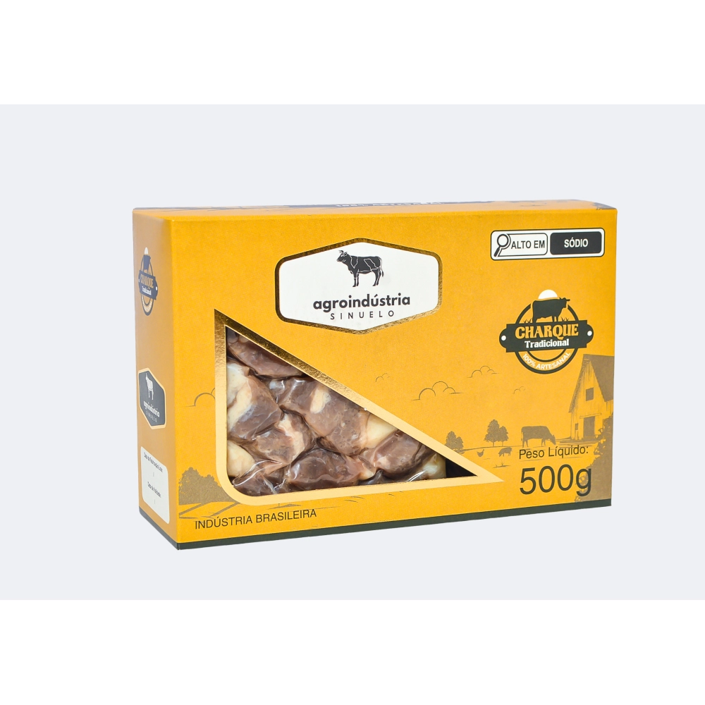 Charque Bovino Tradicional 500g - Cor de carne
