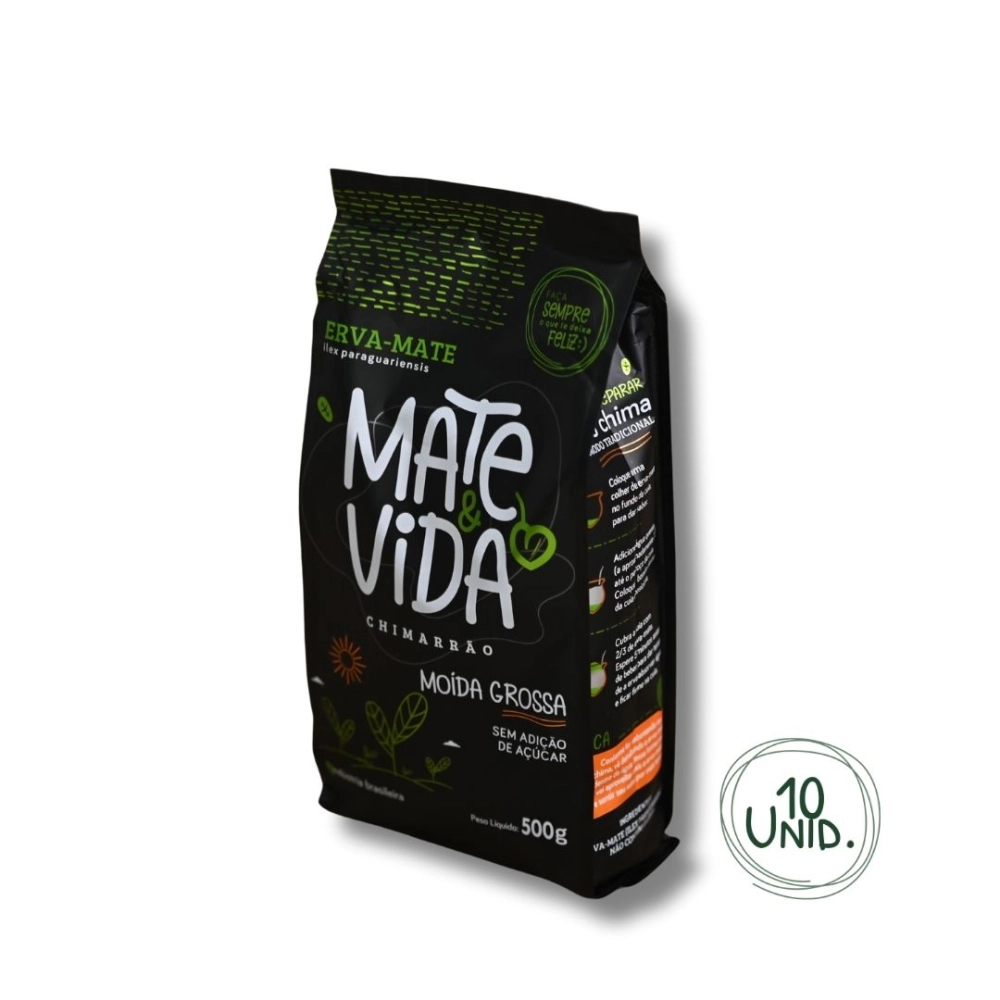 Erva-Mate Moída Grossa embalagem laminada 500 g (Caixa com 10 unidades)