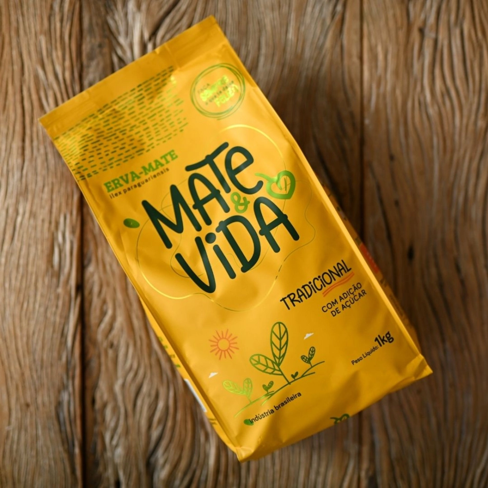 Erva-Mate Tradicional com adição de açúcar embalagem laminada 1 kg (Caixa com 10 unidades)
