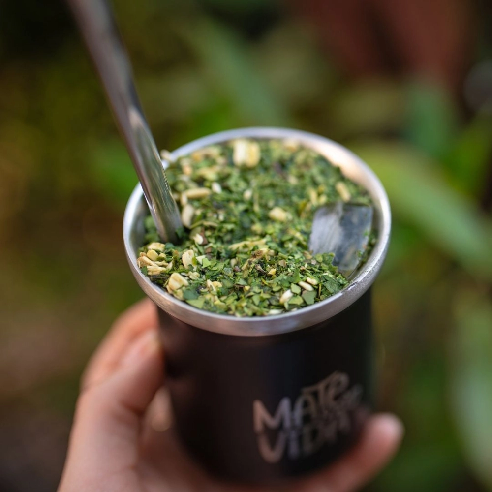Mate&amp;Vida Composto de Erva-Mate para Tereré sabor Manga e Hortelã 250 g (Caixa com 10 unidades)